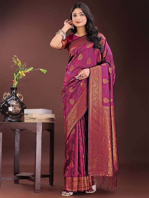 women self design banarasi saree with blouse - 21909417 -  Standard Image - 0