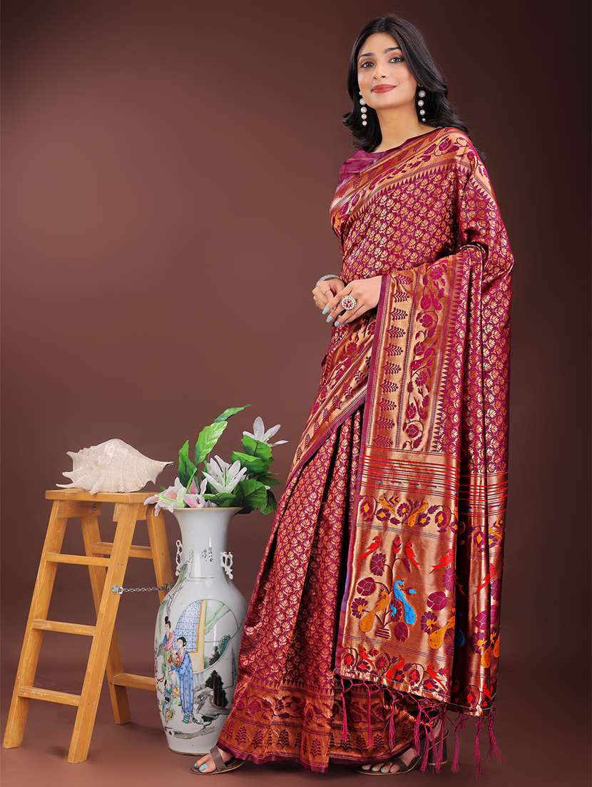 women self design paithani saree with blouse - 21909425 -  Standard Image - 1