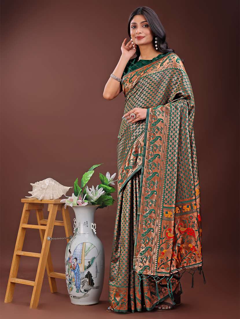 women self design paithani saree with blouse - 21909431 -  Standard Image - 1