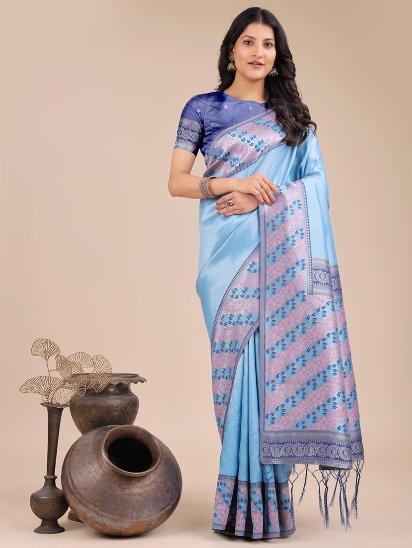 women self design kanjivaram saree with blouse - 21909433 -  Zoom Image - 0