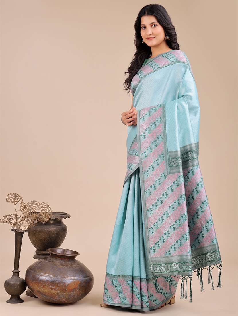 women self design kanjivaram saree with blouse - 21909435 -  Standard Image - 1