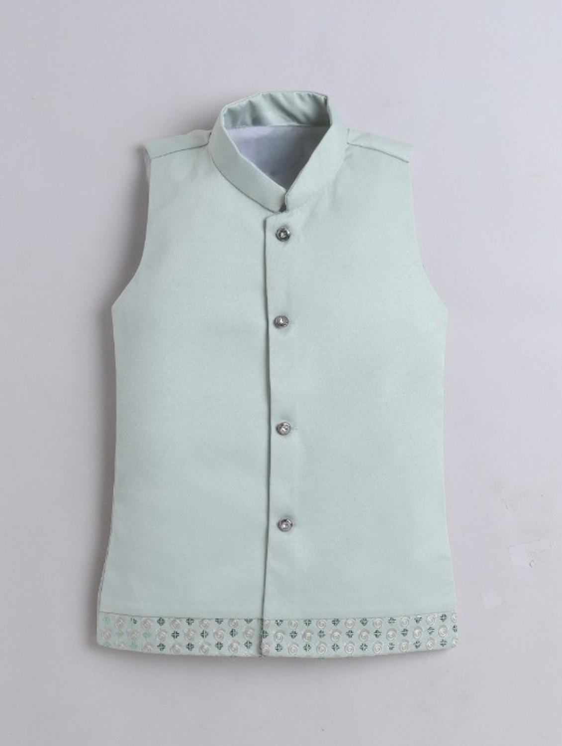 boys embroidered sherwani set with jacket - 21909475 - Standard Image - 4