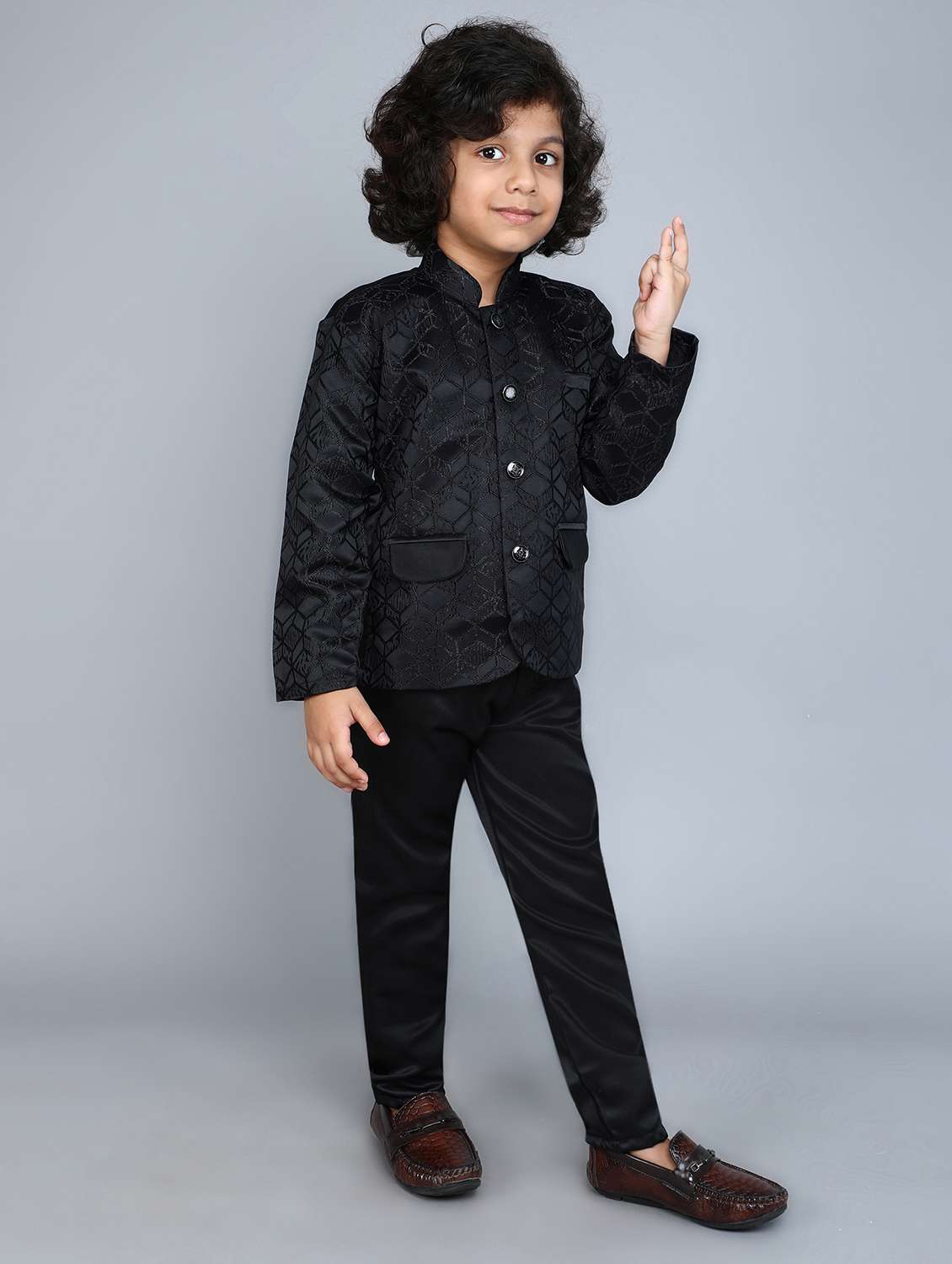 boys self design long sleeve 2 peice suit set - 21909487 -  Standard Image - 1