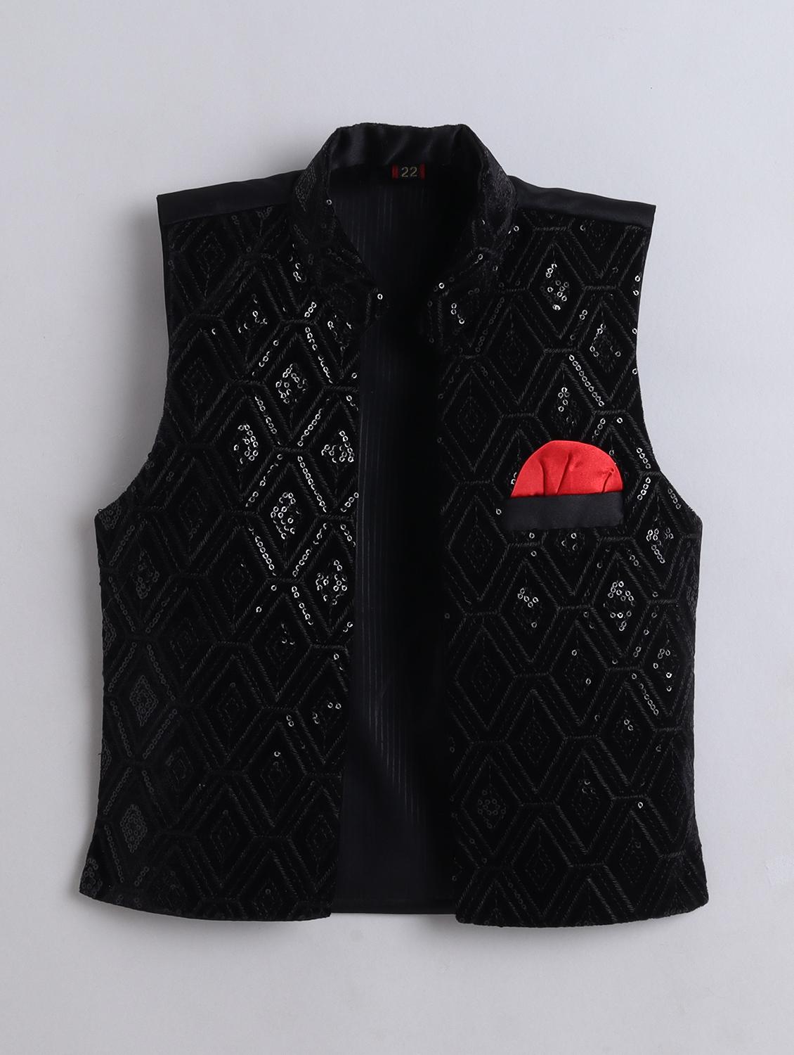 boys embroidered sherwani set with jacket - 21909493 - Standard Image - 4