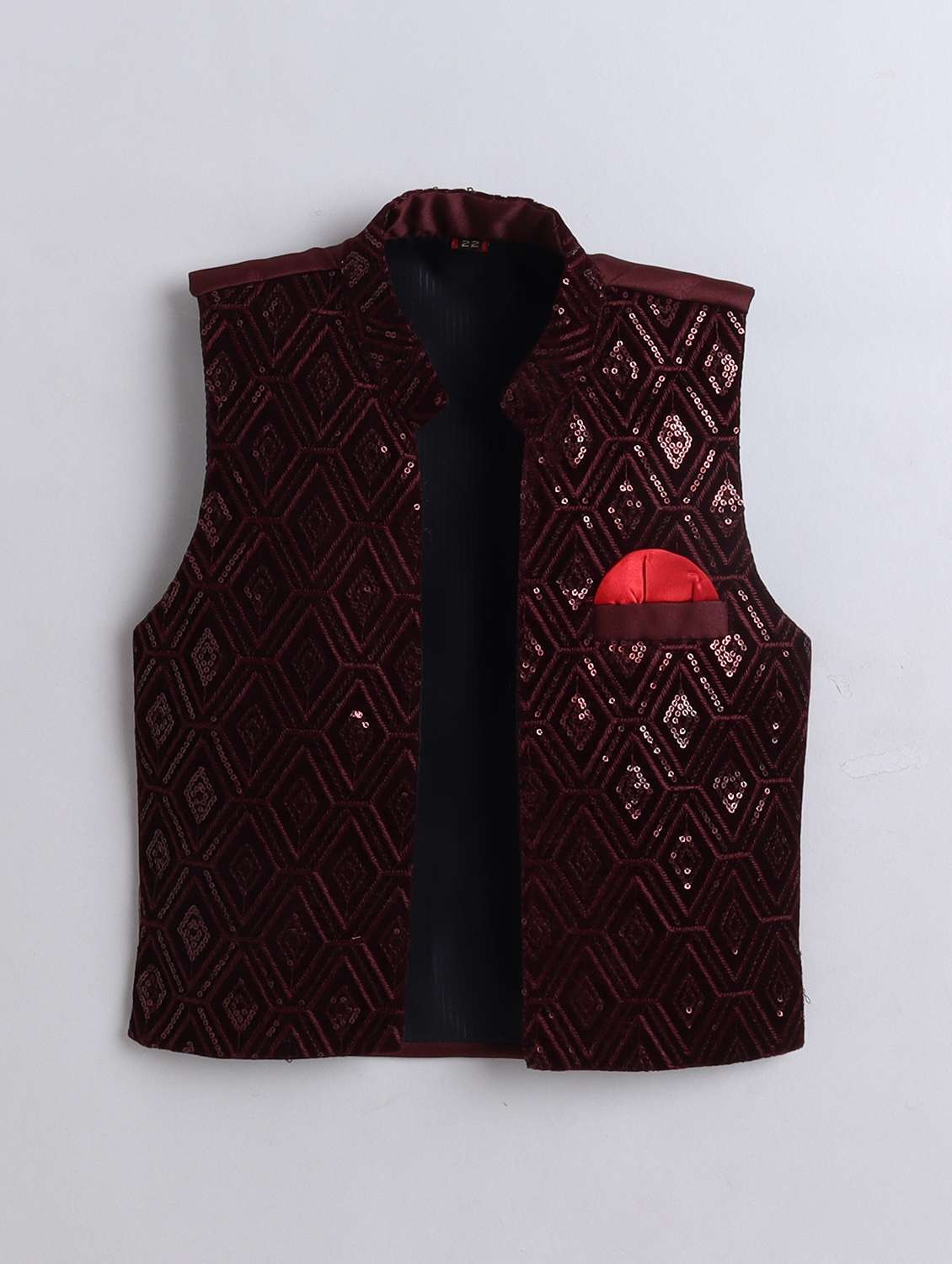 boys embroidered sherwani set with jacket - 21909495 - Standard Image - 4