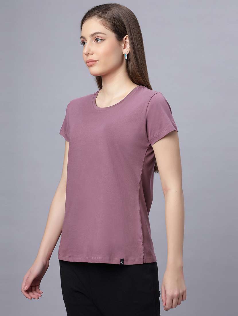 women solid short sleeves regular fit t-shirt - 21909517 -  Standard Image - 1