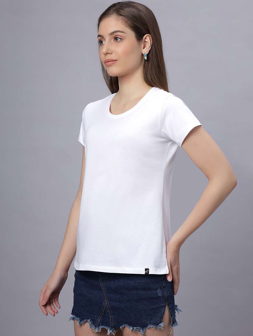 women solid short sleeves regular fit t-shirt - 21909521 -  Standard Image - 1