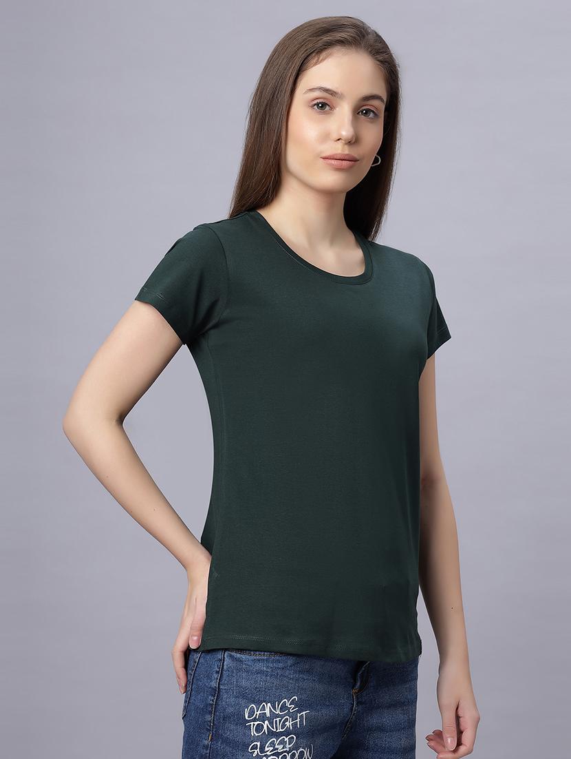 women solid short sleeves regular fit t-shirt - 21909523 - Standard Image - 1