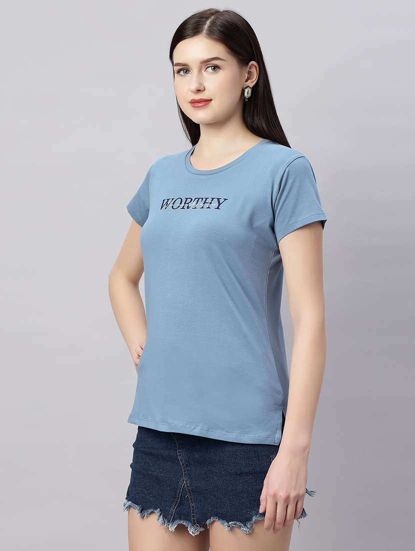 women printed short sleeves regular fit t-shirt - 21909533 -  Standard Image - 1
