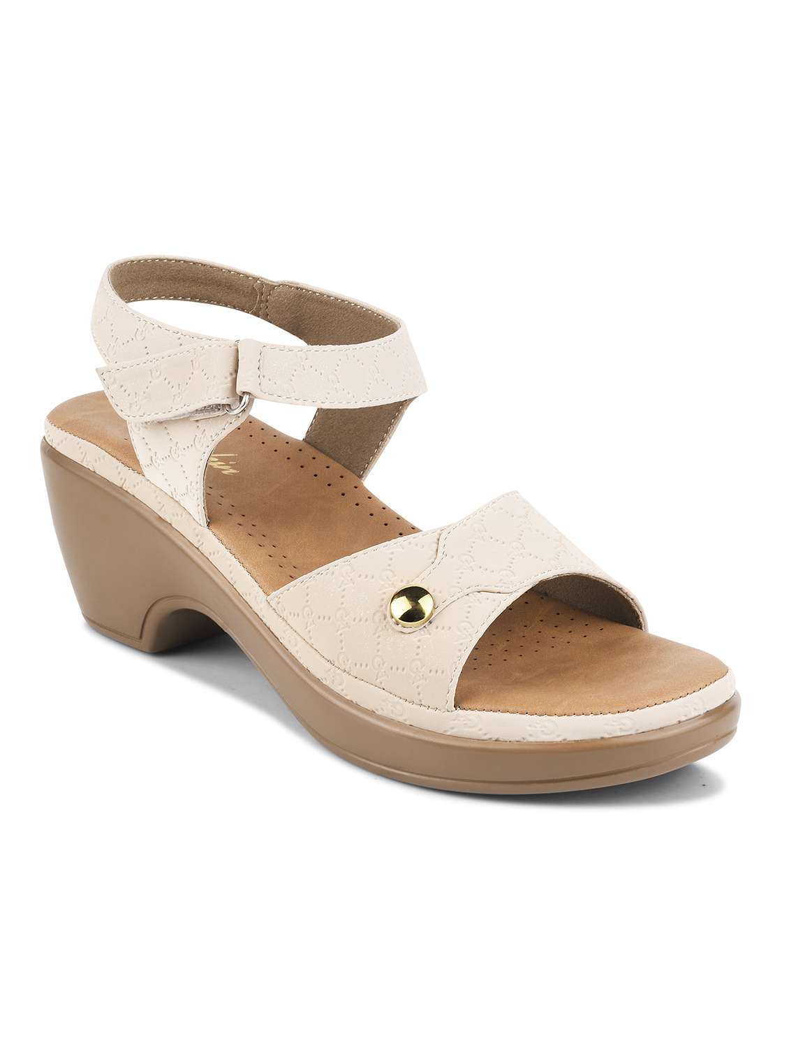 women cream ankle strap wedge - 21909564 -  Standard Image - 1