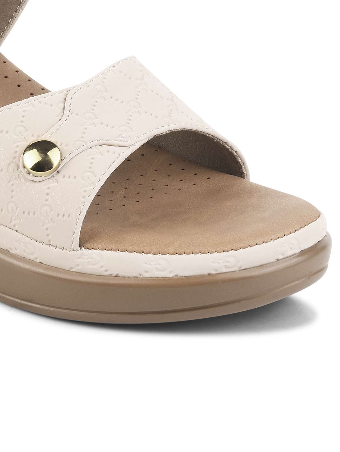 women cream ankle strap wedge - 21909564 -  Standard Image - 4