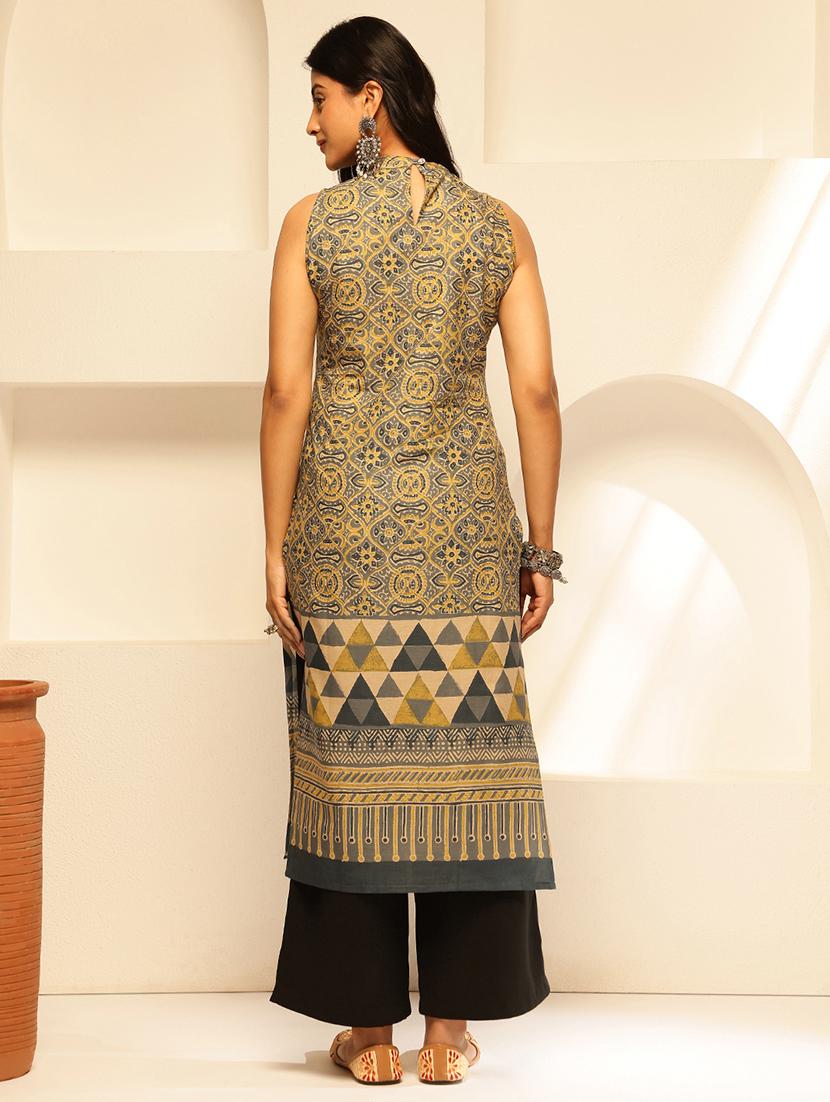 women printed sleeveless straight kurta - 21909608 - Standard Image - 4