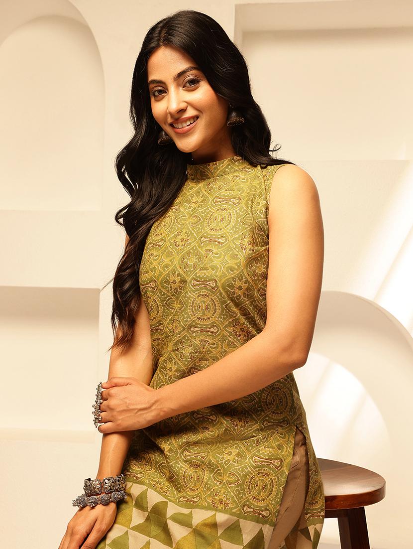 women printed sleeveless straight kurta - 21909610 - Standard Image - 4