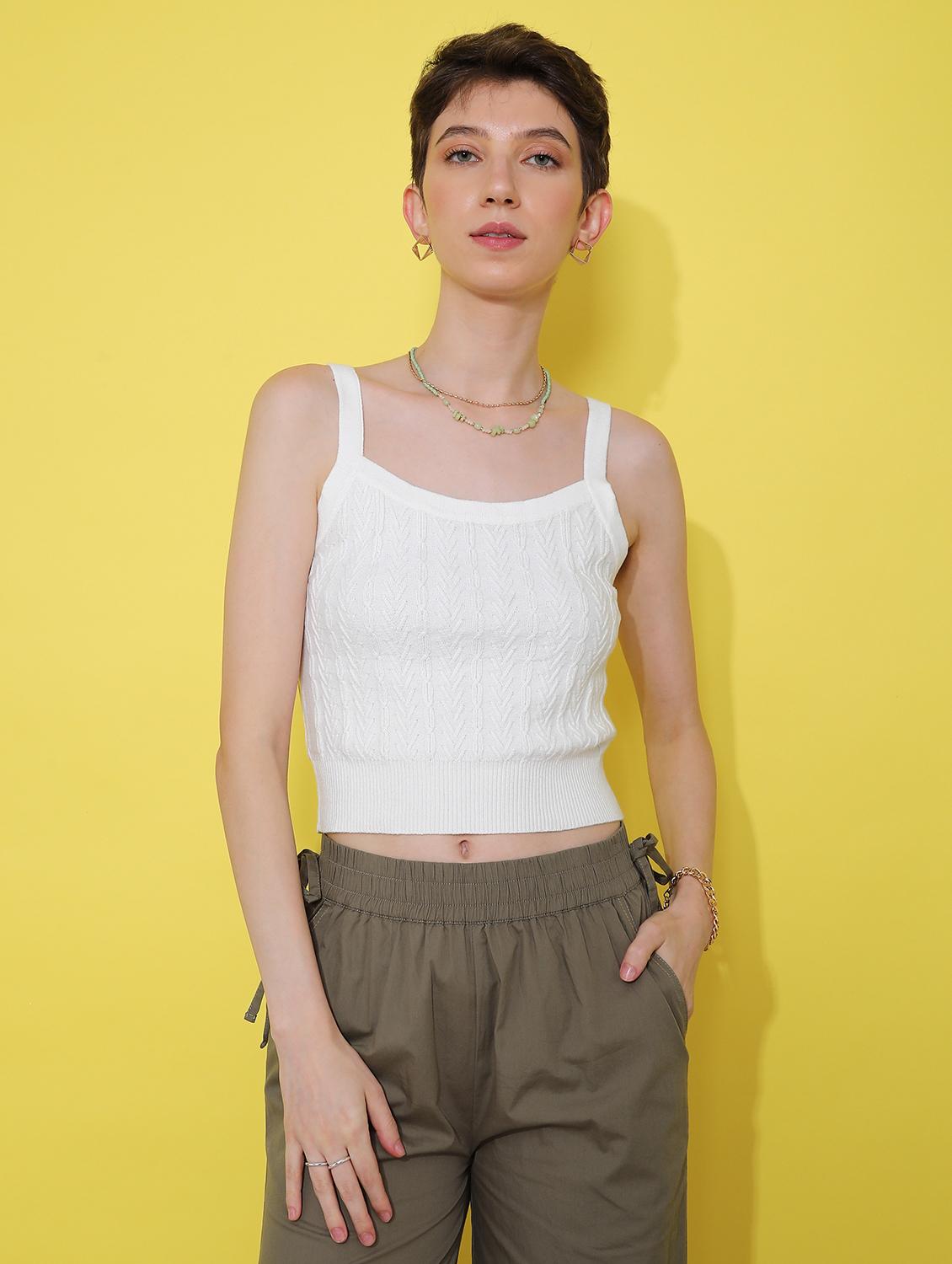 off white knitted top - 21909790 - Standard Image - 1