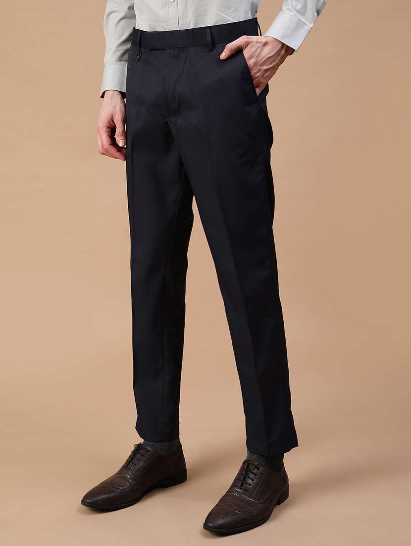 men solid mid rise slim fit formal trouser - 21909889 -  Standard Image - 1