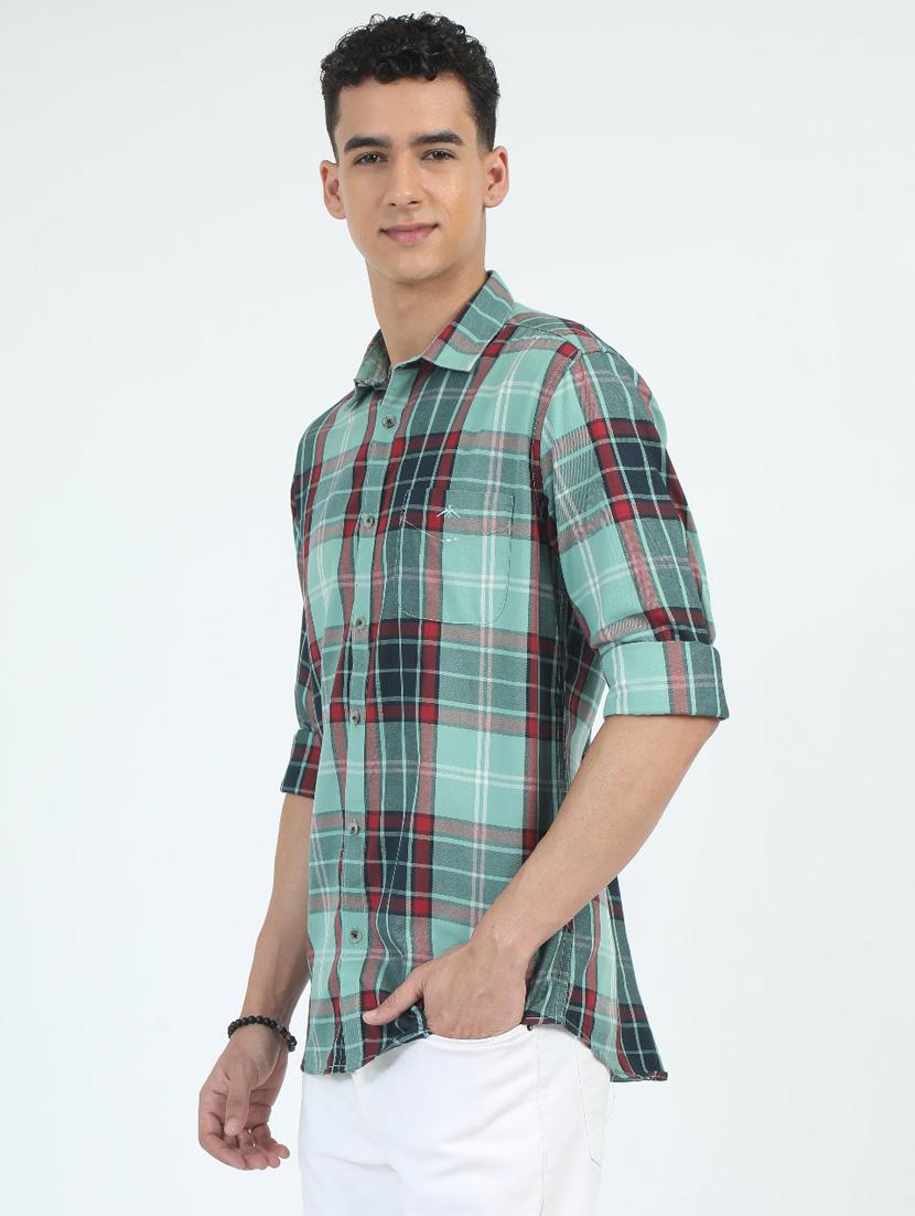 men checkered long sleeve regualr fit casual shirt - 21909922 -  Standard Image - 1