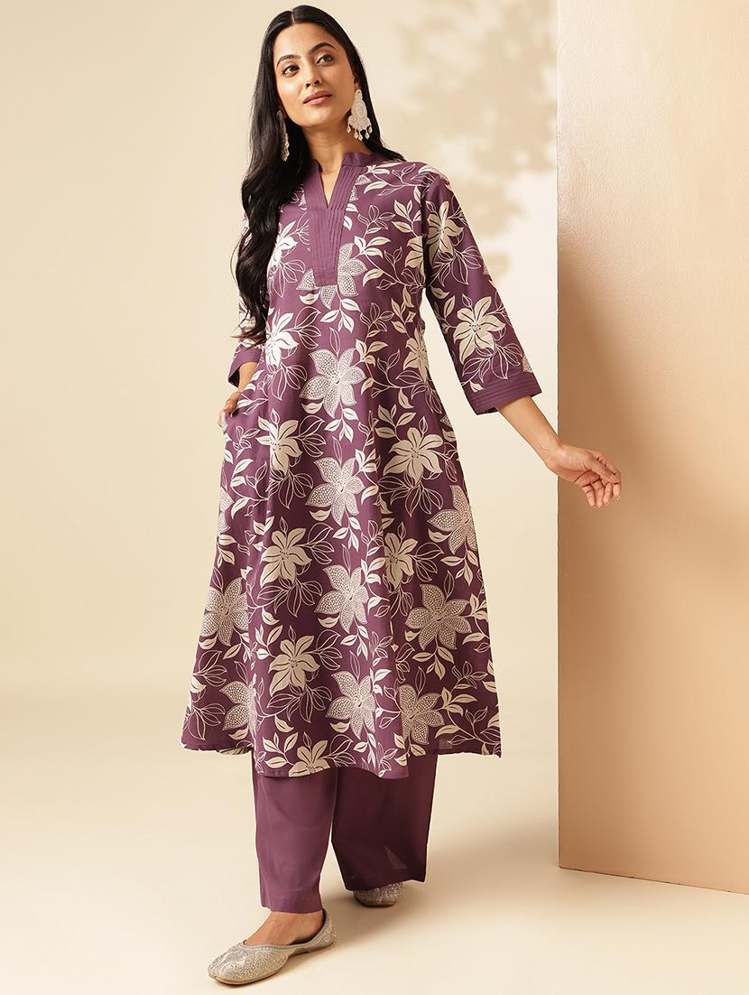women three quarter sleeve kurta palazzo with dupatta set - 21909928 - Standard Image - 1