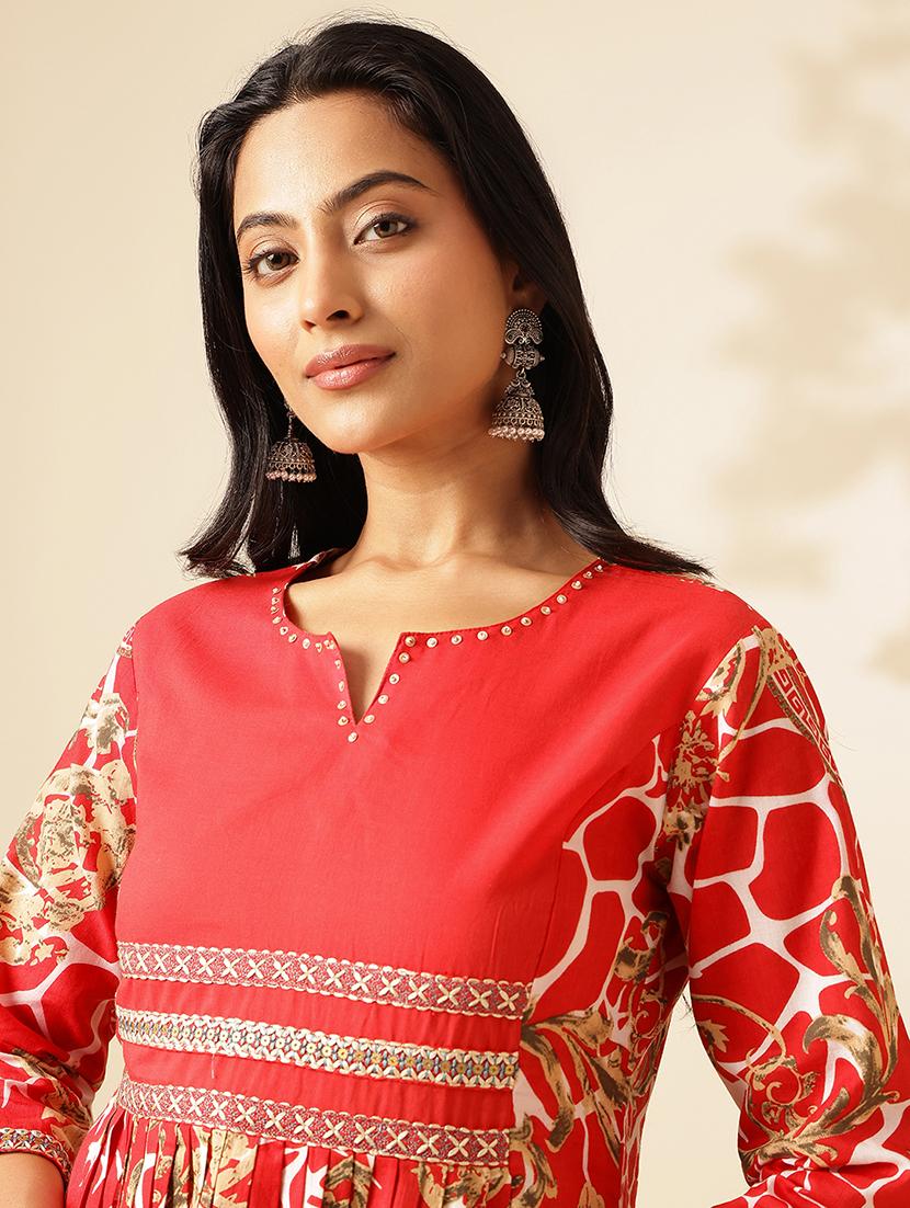 women three quarter sleeve kurta pant set - 21909934 - Standard Image - 4