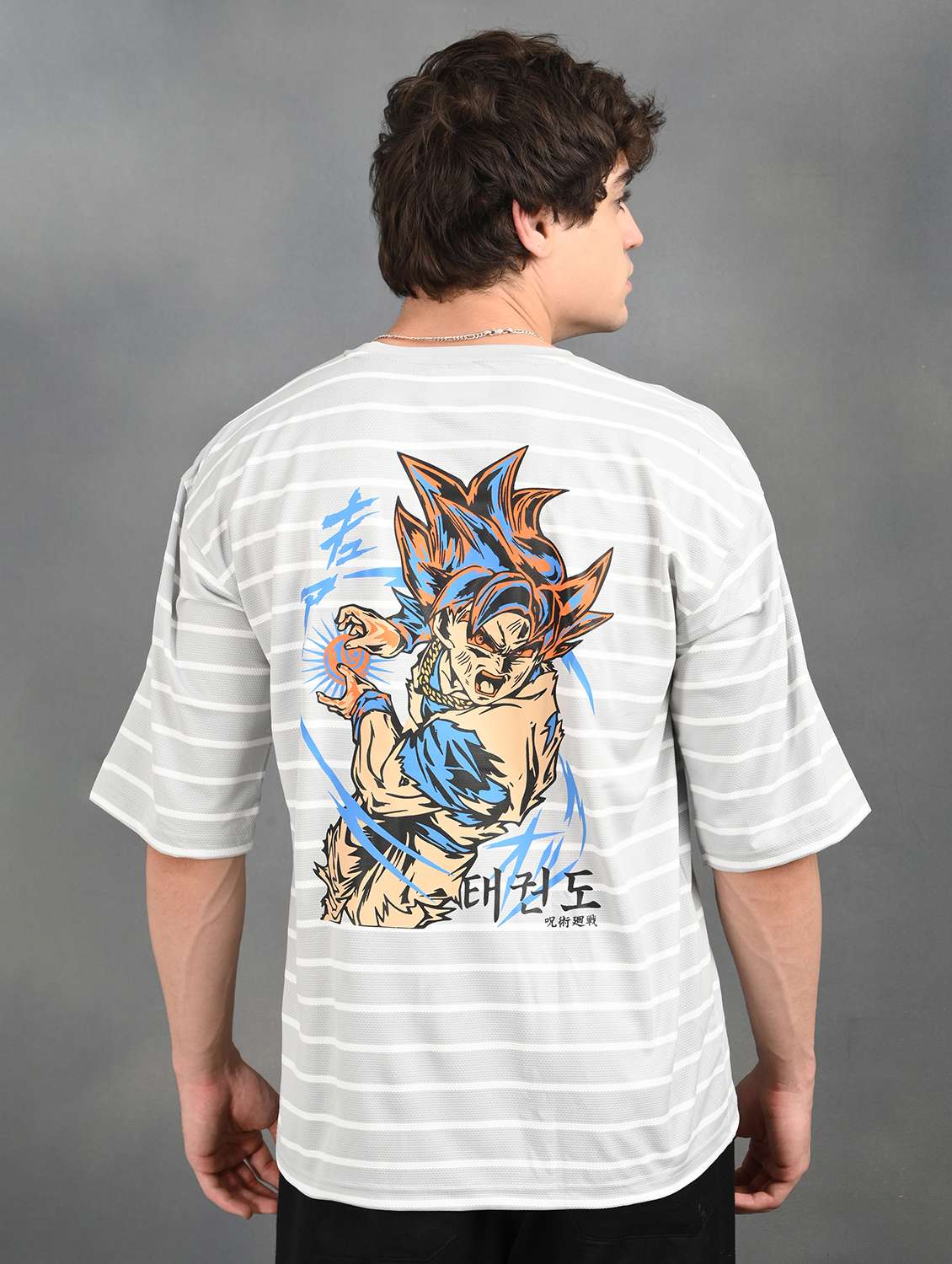 men printed short sleeves oversized t-shirt