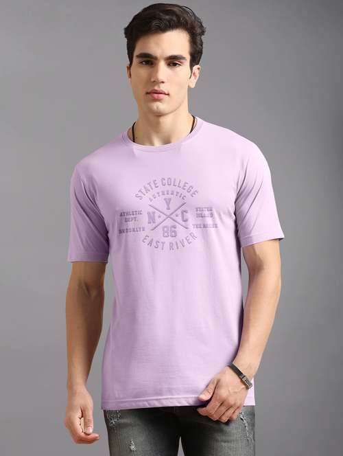 men chest print short sleeve regular fit t-shirt