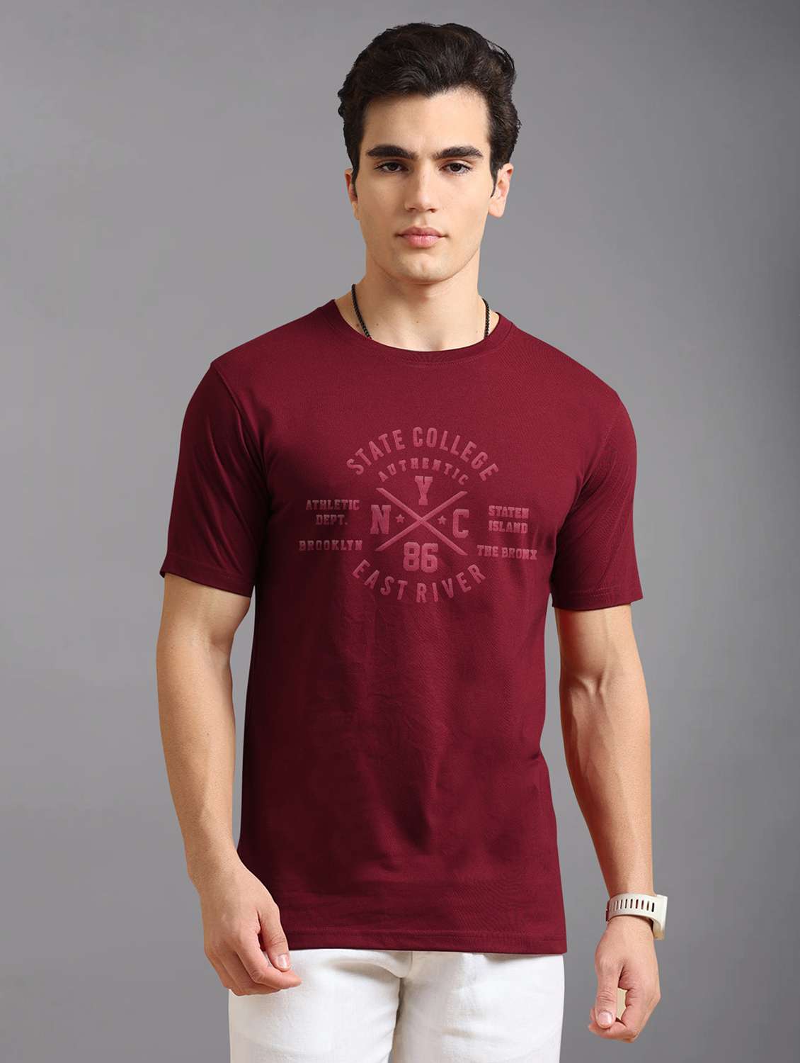 men front printed short sleeves t-shirt
