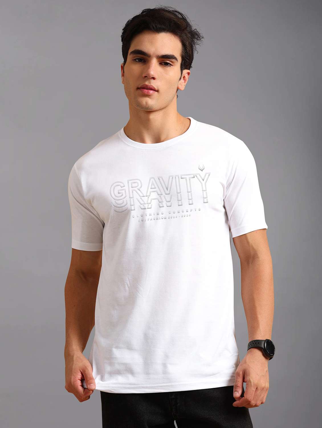 men printed short sleeves t-shirt