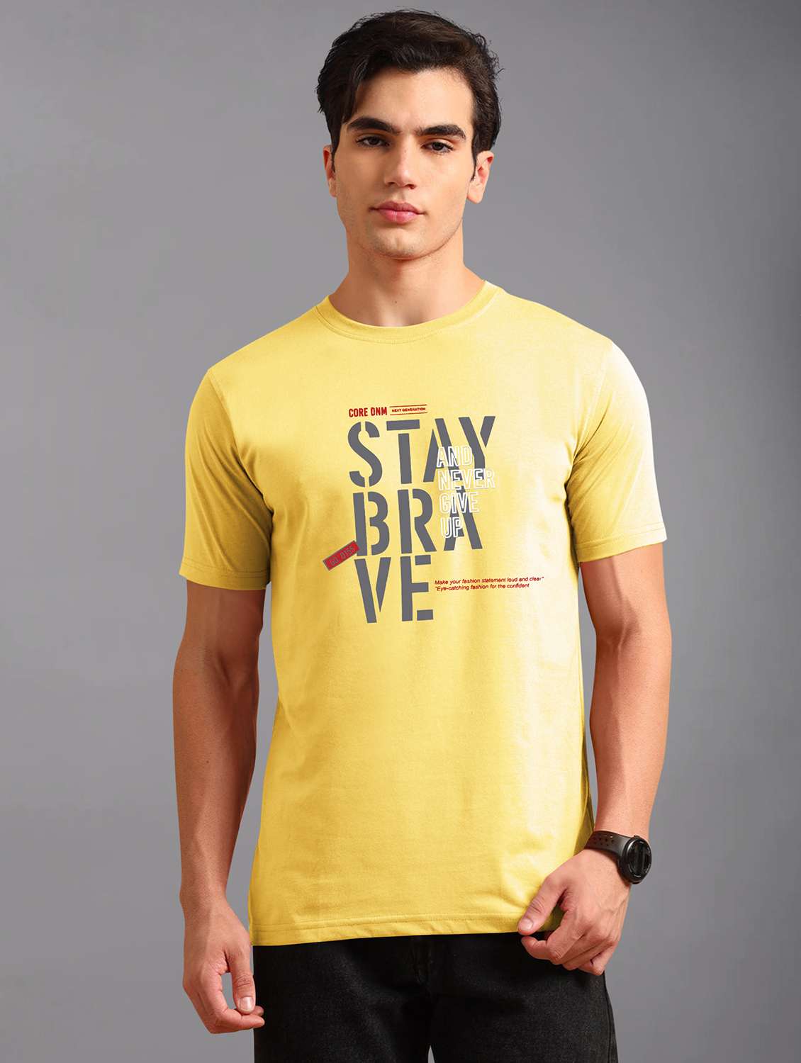 men printed short sleeves t-shirt