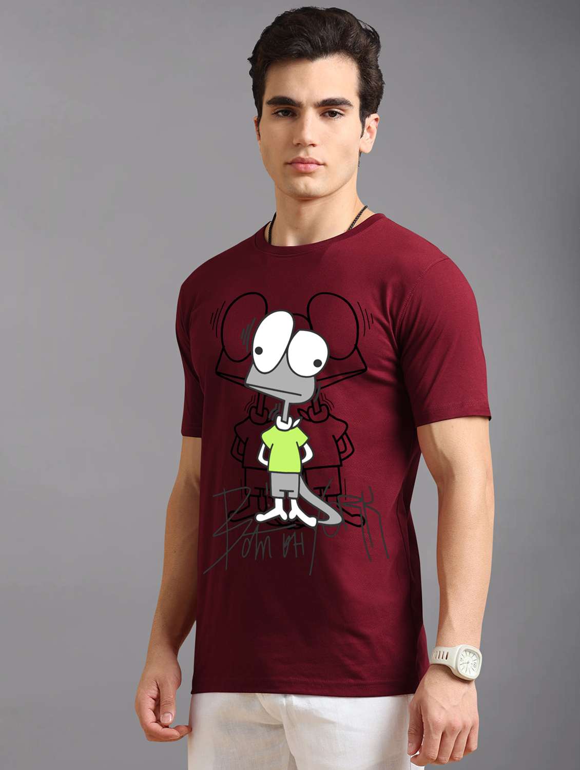 men front printed short sleeves t-shirt - 21910005 -  Standard Image - 1