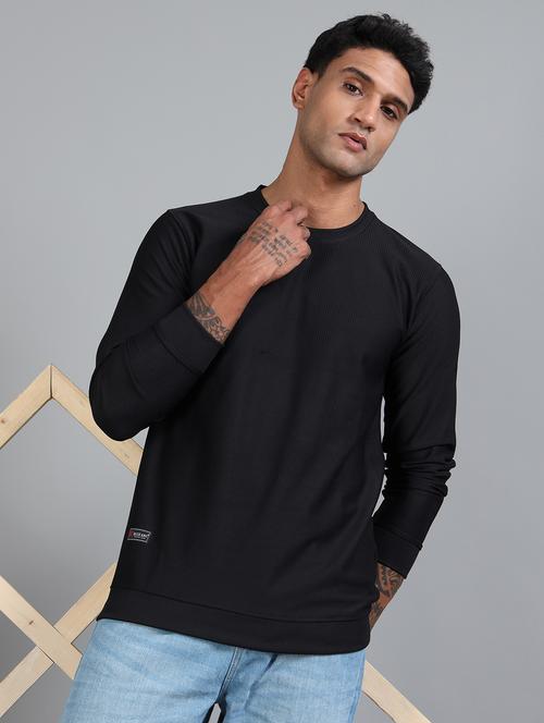 men solid round neck long sleeves t-shirt - 21910035 - Standard Image - 0