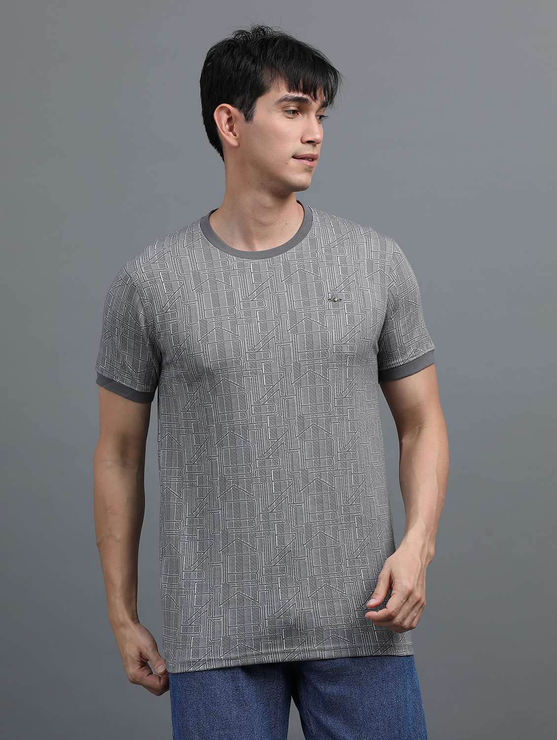 men all over printed short sleeves t-shirt - 21910046 - Zoom Image - 0