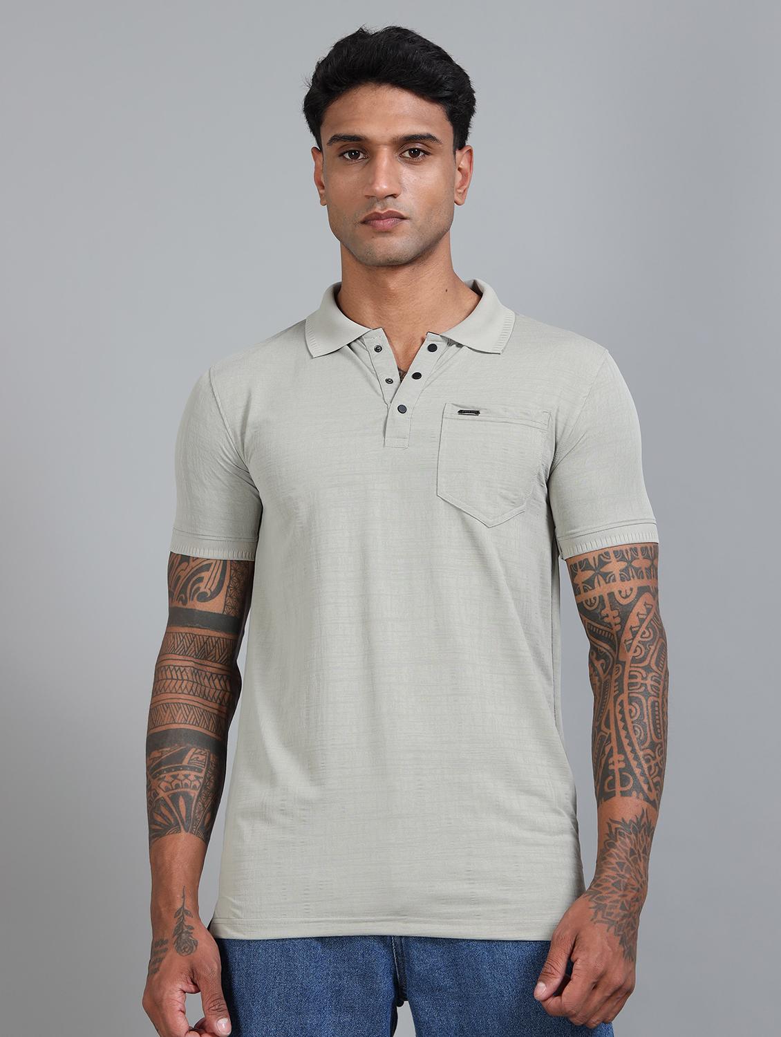 men solid short sleeves polo t-shirt - 21910056 -  Zoom Image - 0
