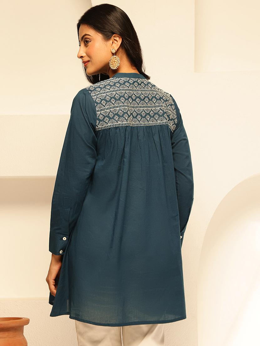 women embroidered long sleeves a-line kurti - 21910114 - Standard Image - 4
