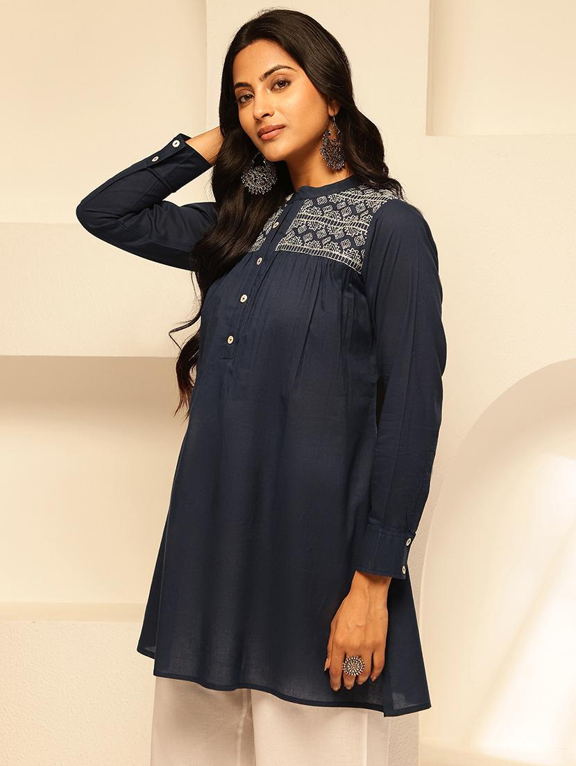 women embroidered long sleeves a-line kurti - 21910115 - Standard Image - 1
