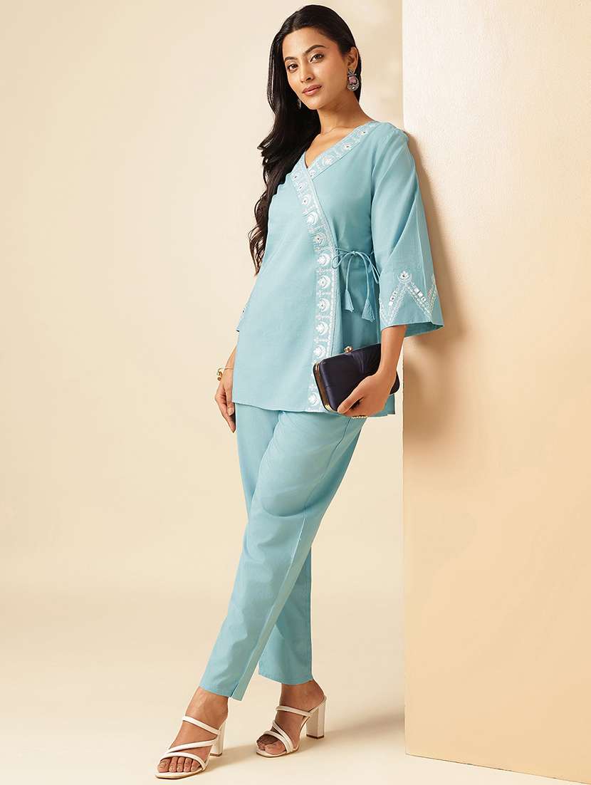 Women Three Quarter Sleeve Ethnic Co Ord Set
