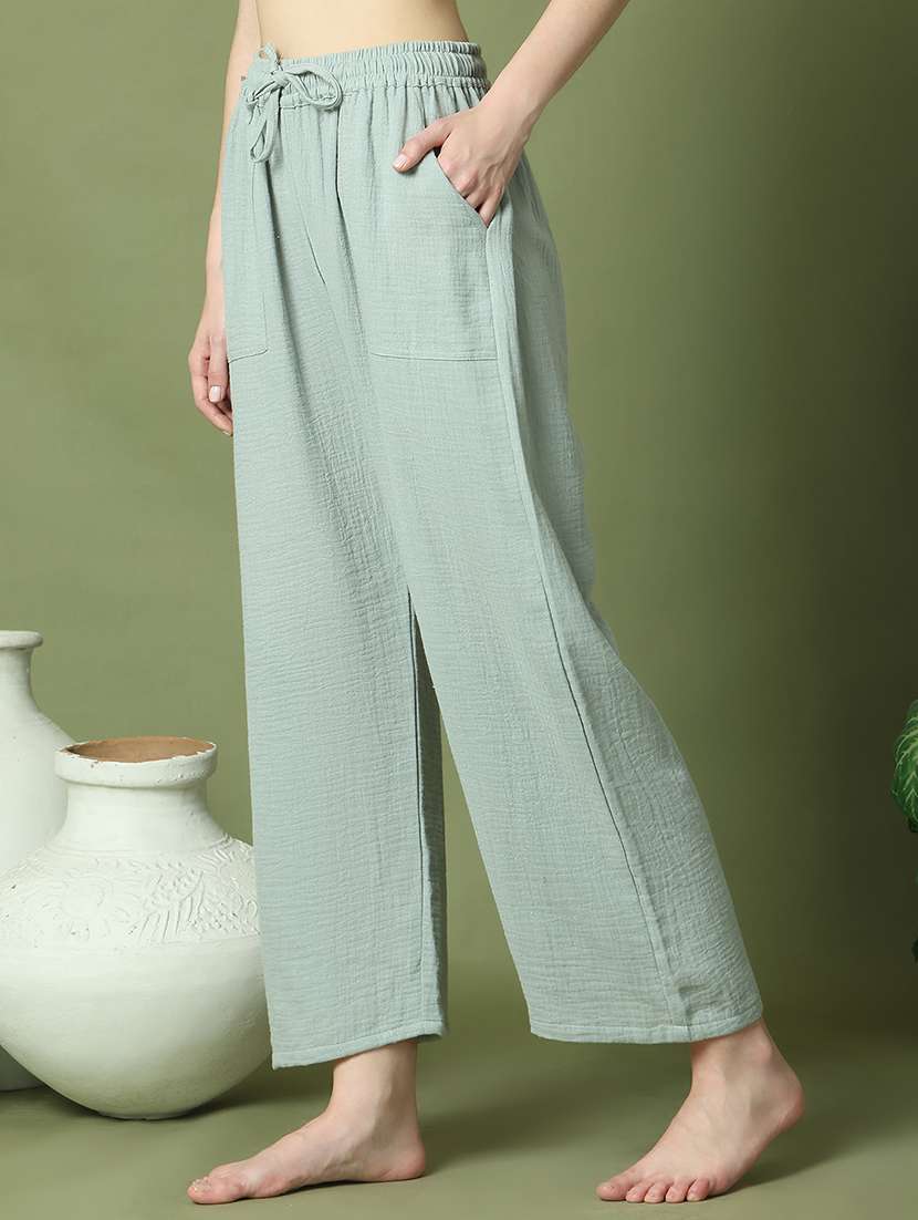 women solid mid rise loungewear pyjama - 21910144 -  Standard Image - 1