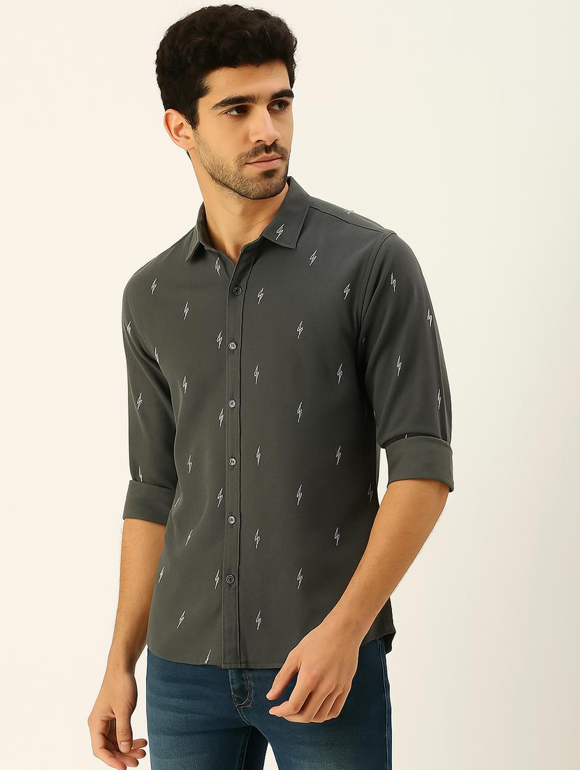 men printed long sleeve regualr fit casual shirt - 21910148 -  Standard Image - 1
