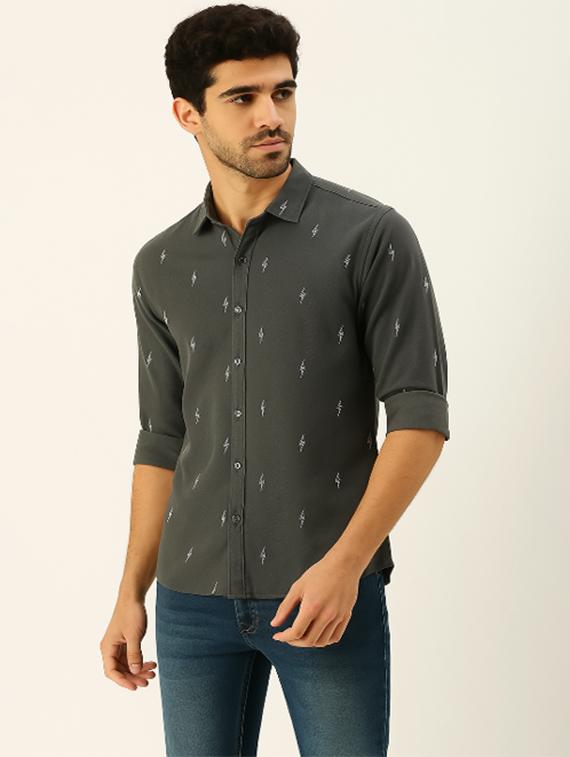 men printed long sleeve regular fit casual shirt - 21910150 -  Standard Image - 1