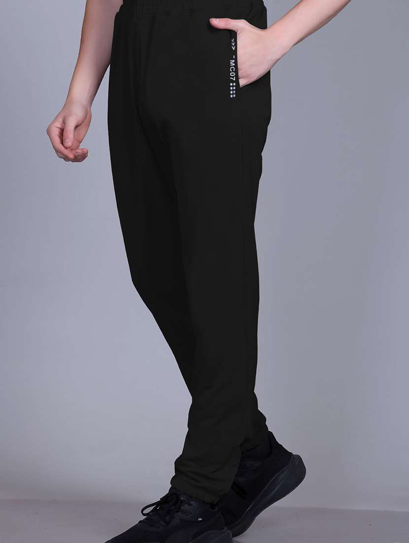 men solid mid rise full length track pant - 21910174 -  Standard Image - 1