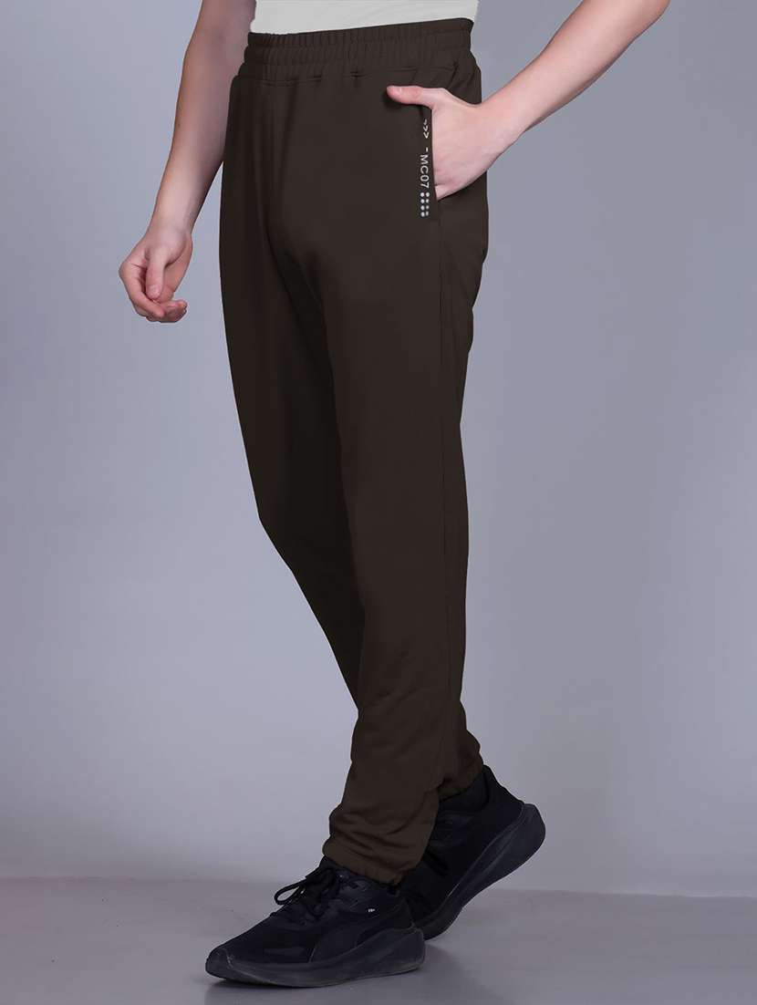 men solid mid rise full length track pant - 21910175 -  Standard Image - 1