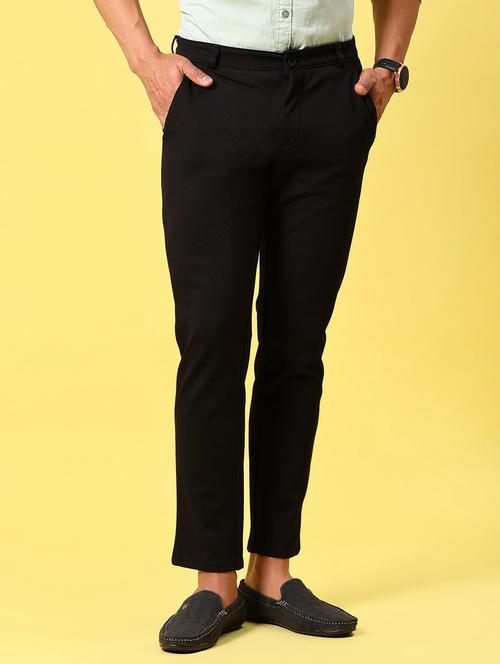 men solid md rise flat front casual chinos  - 21910300 -  Standard Image - 0