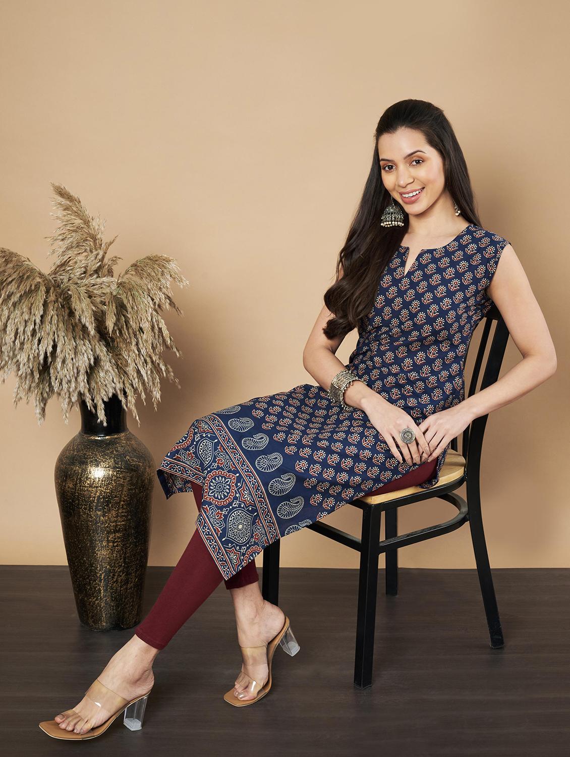 women floral printed sleeveless straight kurta - 21910396 - Standard Image - 4