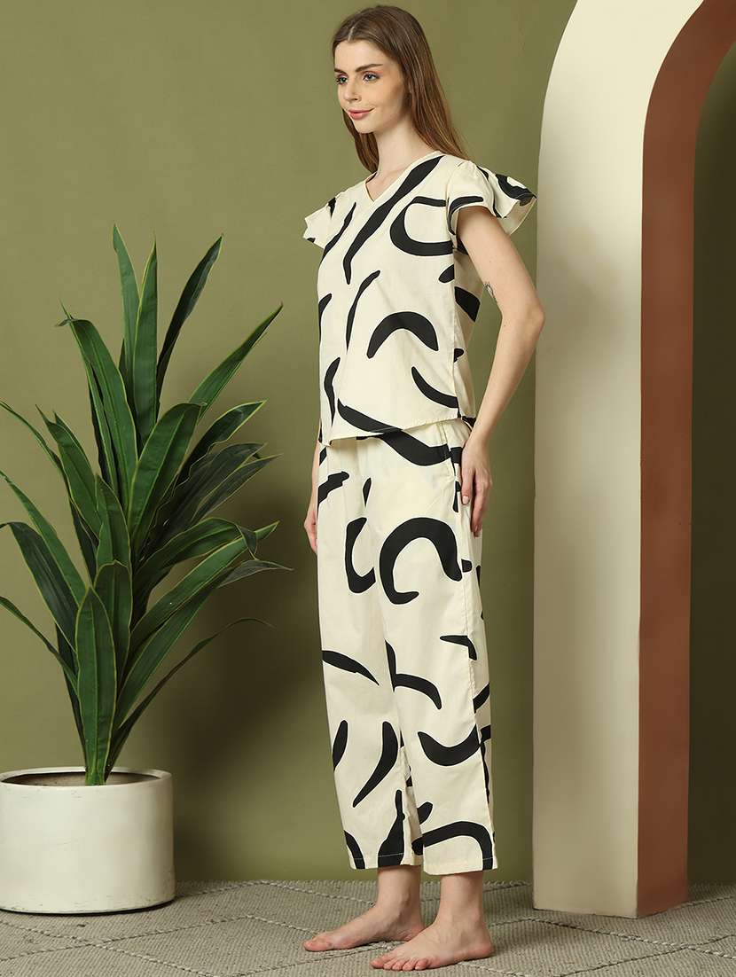women printed nightwear pyjama set - 21910433 -  Standard Image - 1