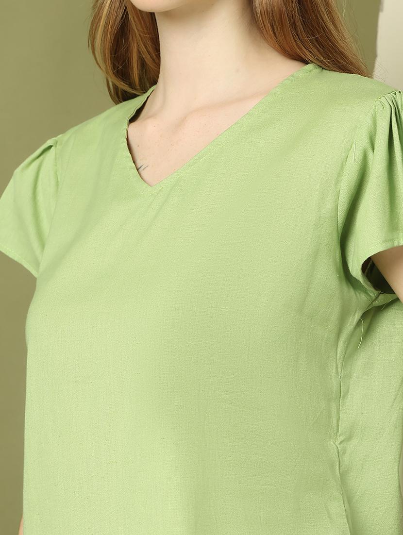 women solid nightwear pyjama set - 21910434 - Standard Image - 4