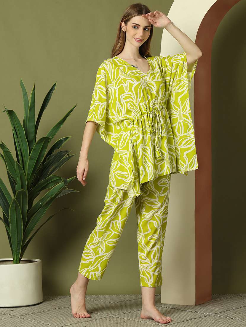 women printed nightwear pyjama set - 21910435 -  Standard Image - 1