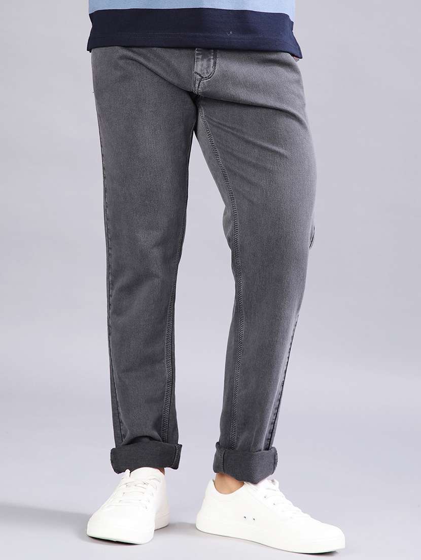 men solid mid rise slim fit jean