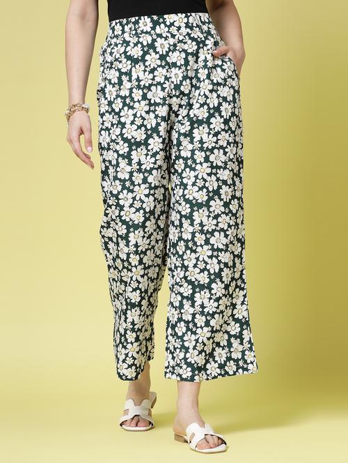 women floral printed mid rise palazzo - 21910528 - Standard Image - 0