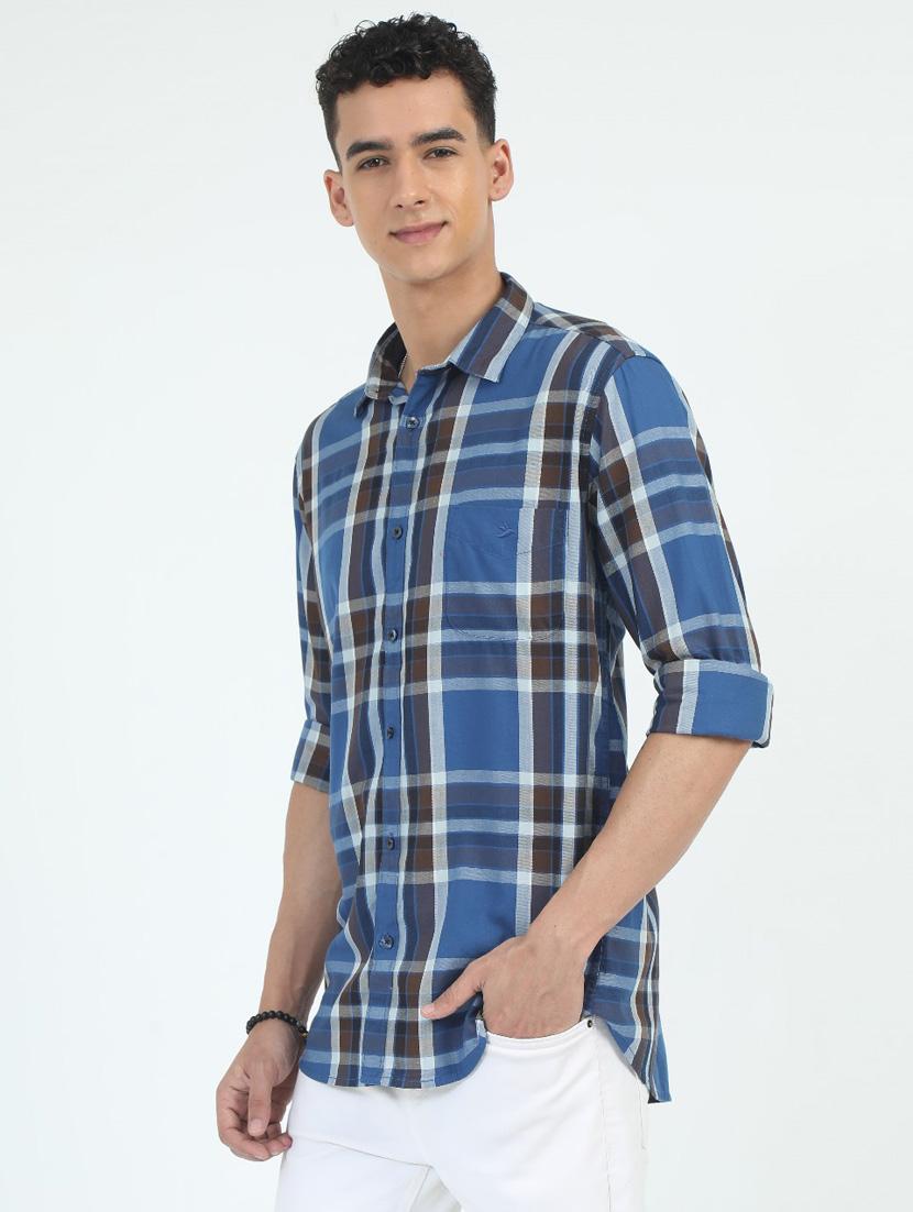 men checkered long sleeve regualr fit casual shirt - 21910587 -  Standard Image - 1