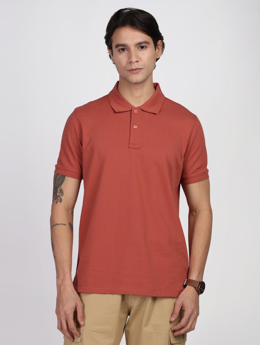 men solid short sleeve regualr fit polo t-shirt - 21910634 - Zoom Image - 0