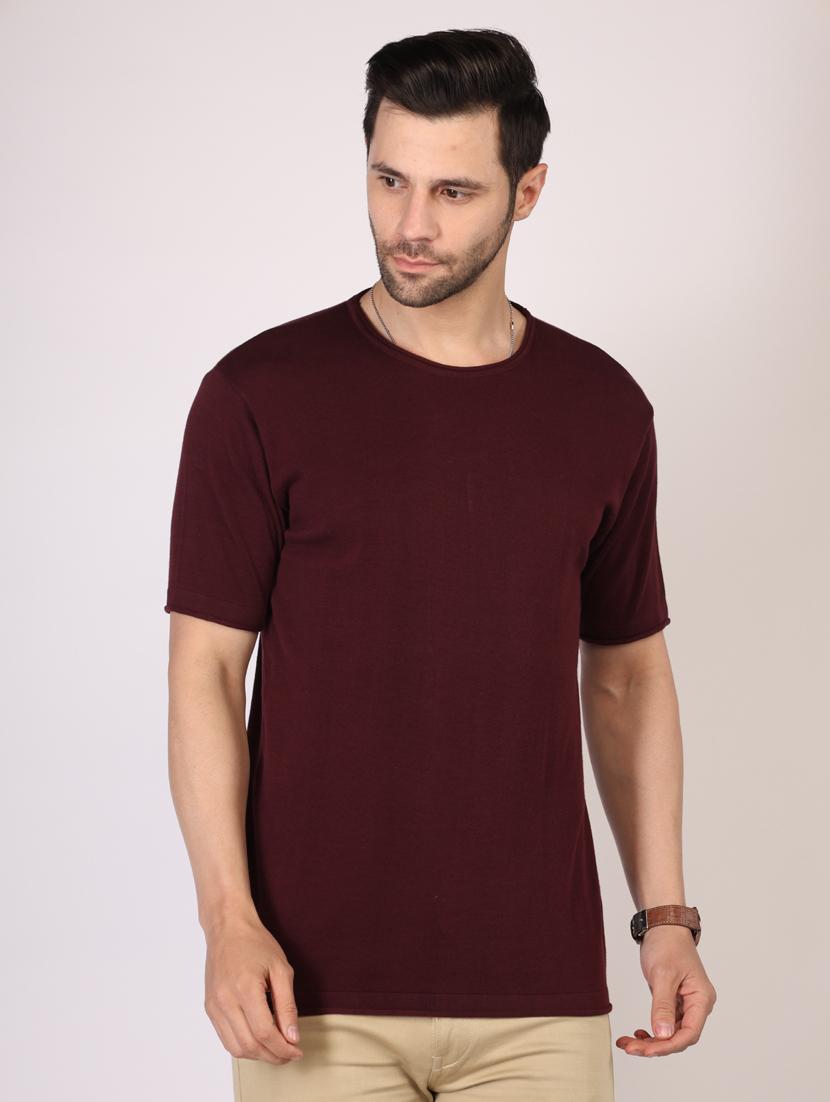 men solid round neck regualr fit t-shirt - 21910638 - Zoom Image - 0