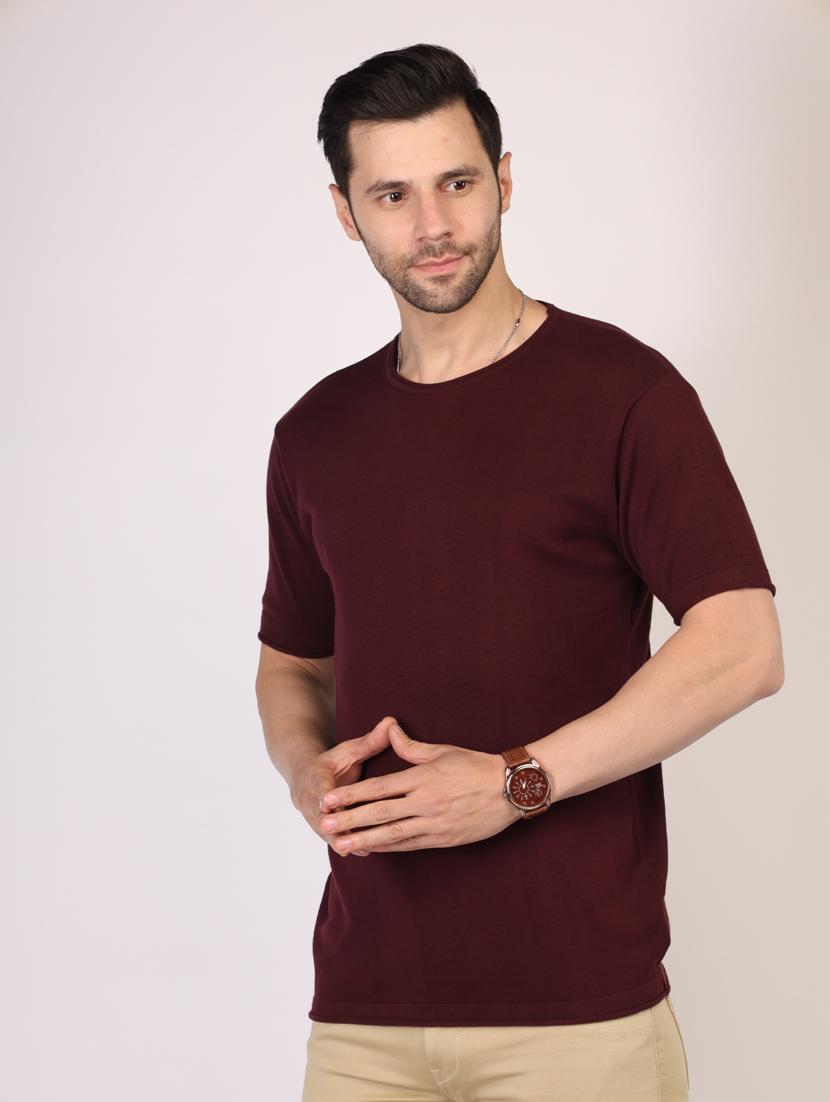 men solid round neck regualr fit t-shirt - 21910638 - Standard Image - 1